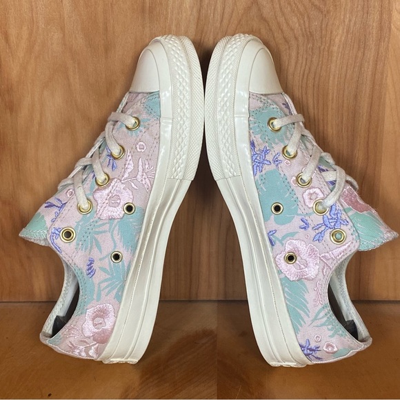 Womens 5.5 Converse Chuck 70 Palm Print Low Sneakers Barely Rose SEF0769 - Picture 6 of 8
